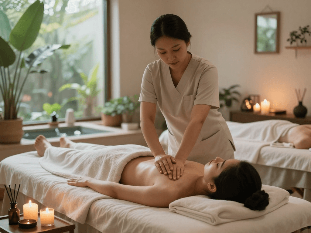 Experience 남양주출장안마 with a professional therapist in a serene spa setting.