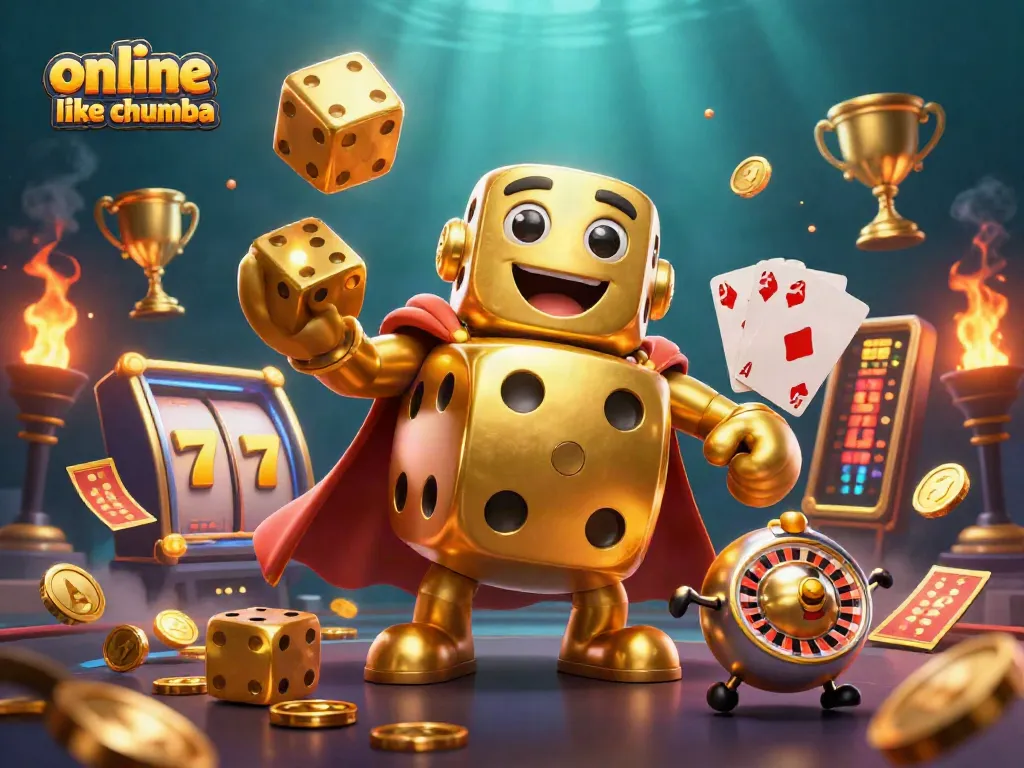 Experience the excitement at an online casino like Chumba with dynamic slots and golden elements.