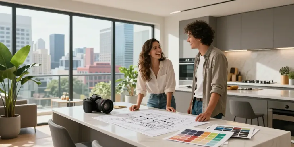 New launch condo model unit showcasing modern design elements and city views.