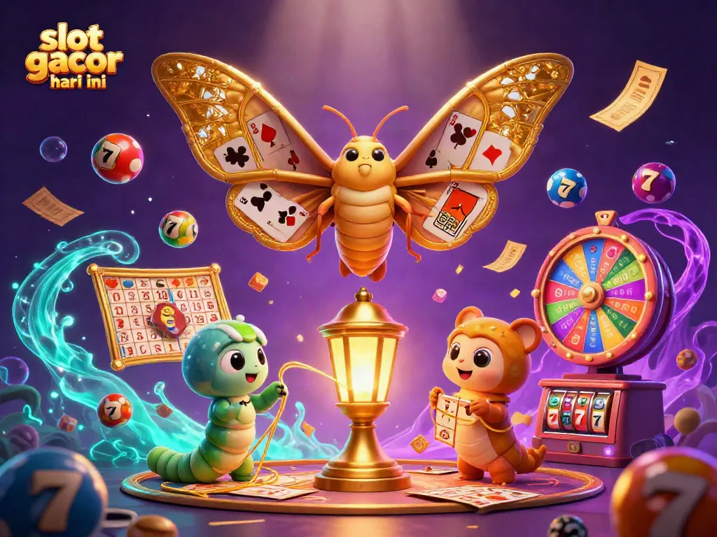 Win big at slot gacor hari ini with a vibrant 3D illustration of a mystical casino scene.
