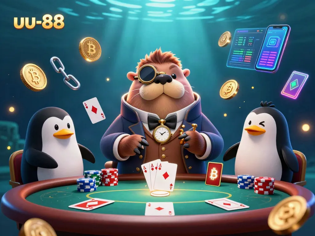 Play poker with the fun characters at uu-88, featuring a walrus, penguin dealer, and bluffing pufferfish.