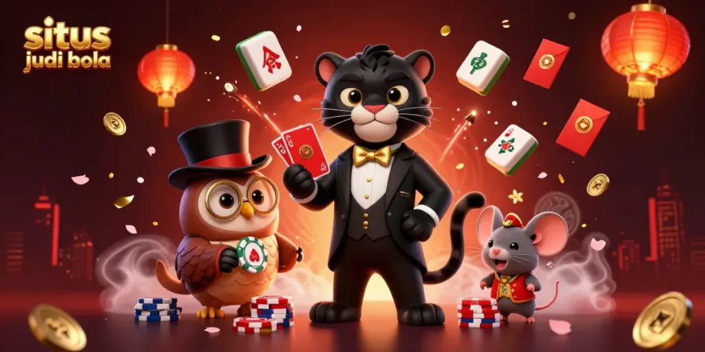 Experience the excitement of situs judi bola with vibrant characters and dynamic casino elements in action.
