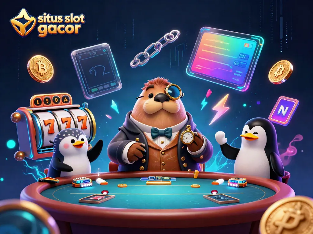 Belajar strategi di situs slot gacor dengan permainan menarik dan interaktif di latar belakang aksesoris kasino.