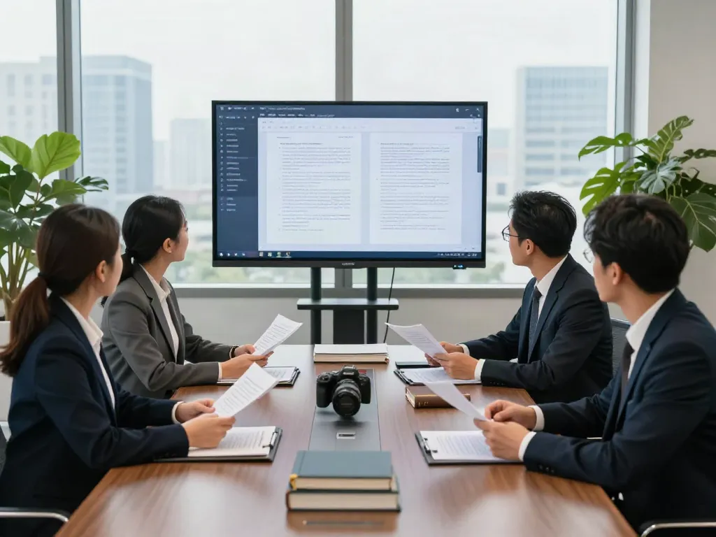 Lead Roedl team collaborating in a modern law office, showcasing professional legal advisory.