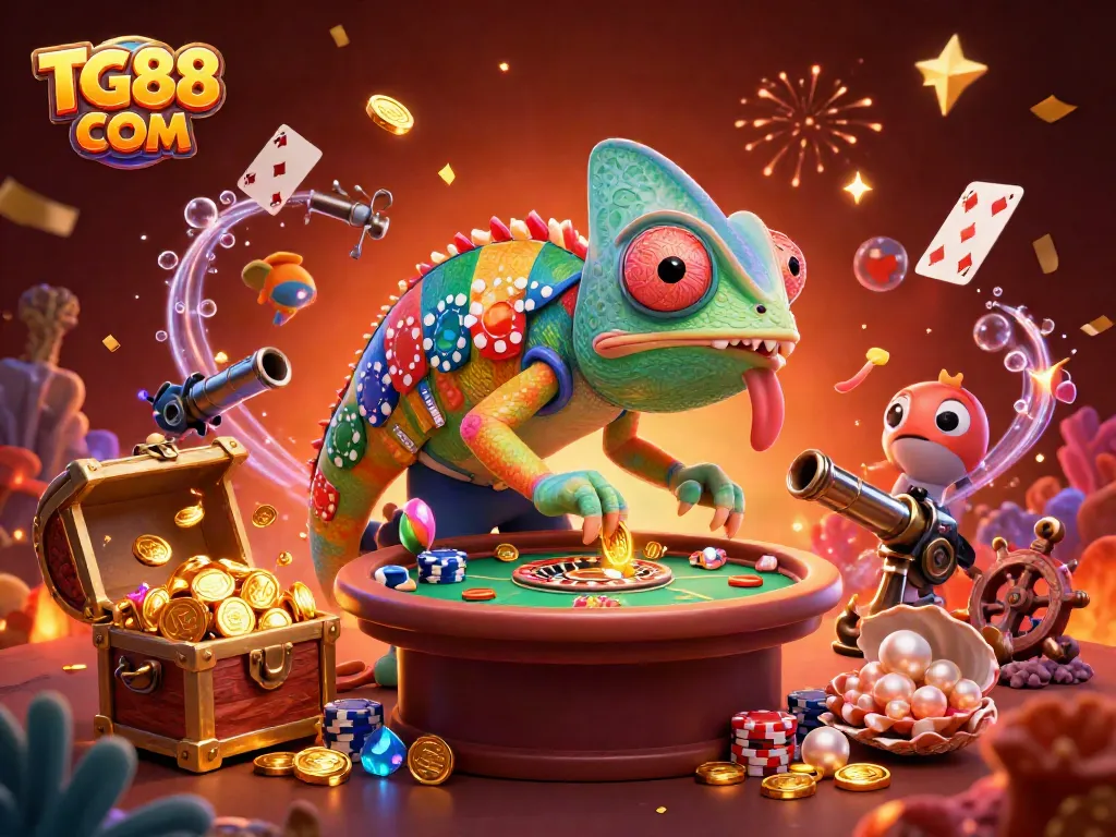 Engage with thrilling games at TG88 COM with vibrant 3D cartoon casino elements and rich visuals.
