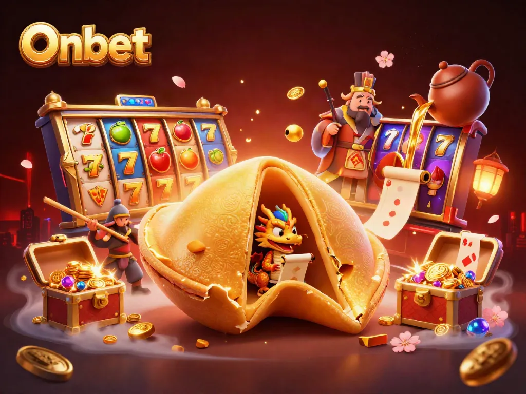 Spin the reels of Onbet while enjoying a 3D cartoon scene filled with dragon fortune and gold!