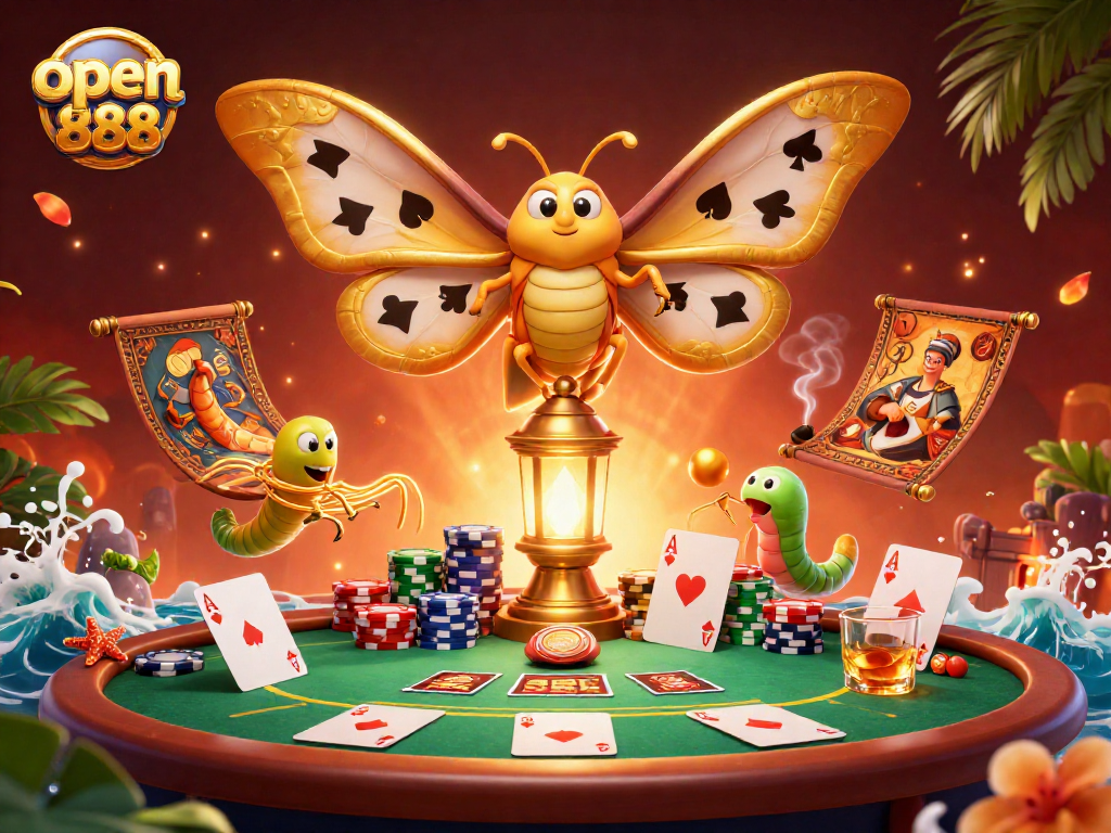Experience open888 with dynamic poker action featuring vibrant casino elements and colorful characters.