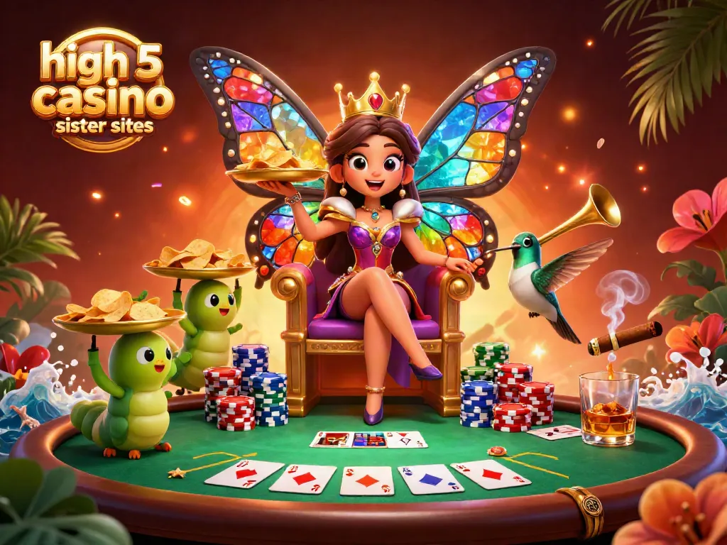 Experience the excitement of high 5 casino sister sites with vibrant casino elements and charming characters.
