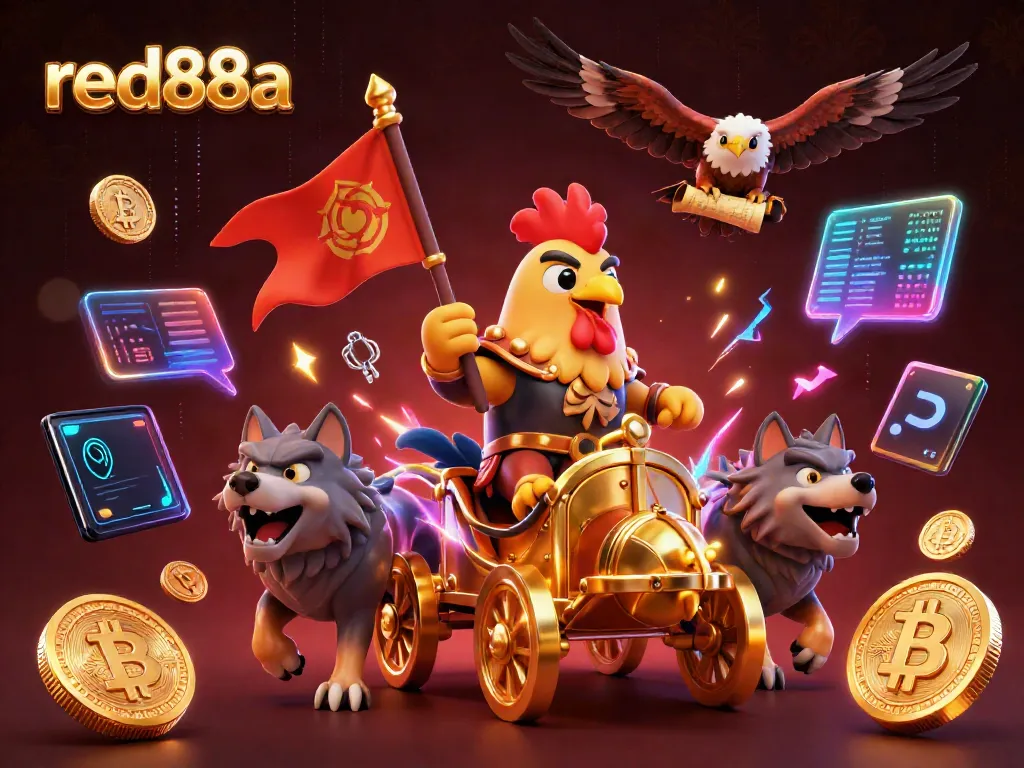 Engage in thrilling gaming at red88a with a rooster warlord and crypto elements