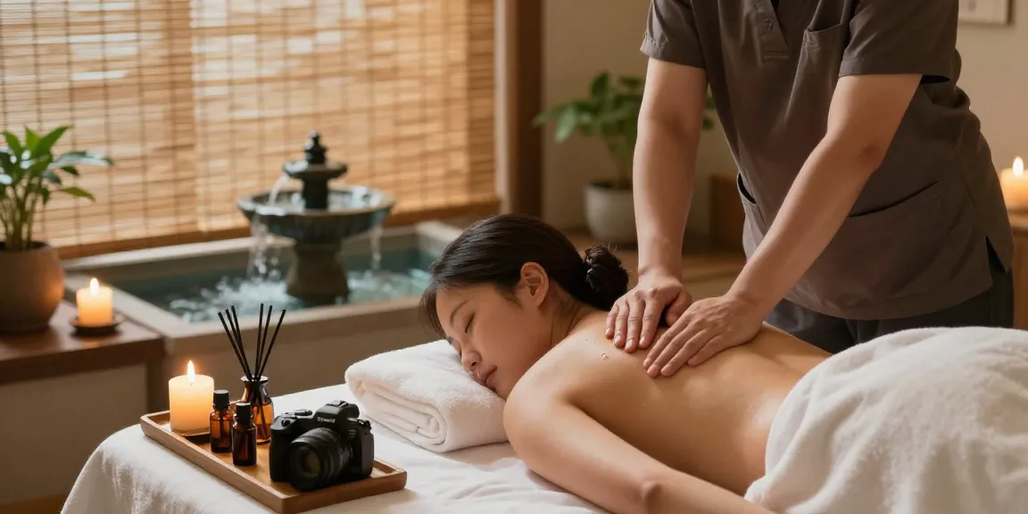 하남출장안마 experience in a tranquil spa with a therapist providing a soothing massage.