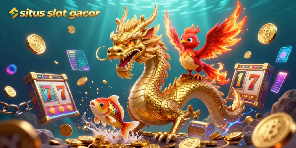 Menggenggam kemenangan dengan situs slot gacor, menyaksikan naga emas dan burung phoenix beraksi.
