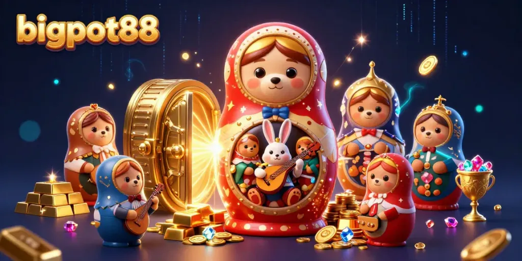 Menangkan jackpot dengan bigpot88 dalam ilustrasi kasino berwarna-warni yang memikat.