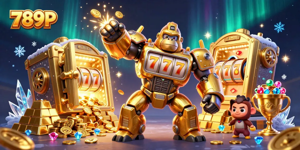 Experience thrilling jackpot action with 789P's dynamic gaming scene featuring a golden gorilla mech.