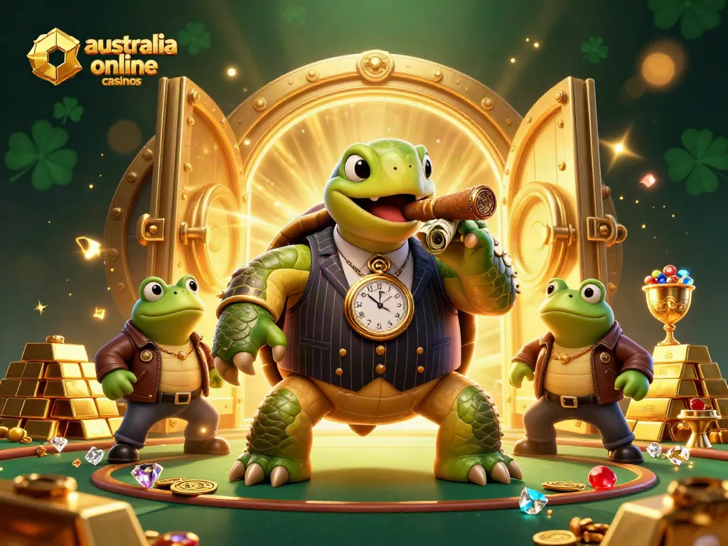 Experience the excitement of australia online casinos in this vibrant 3D illustration.