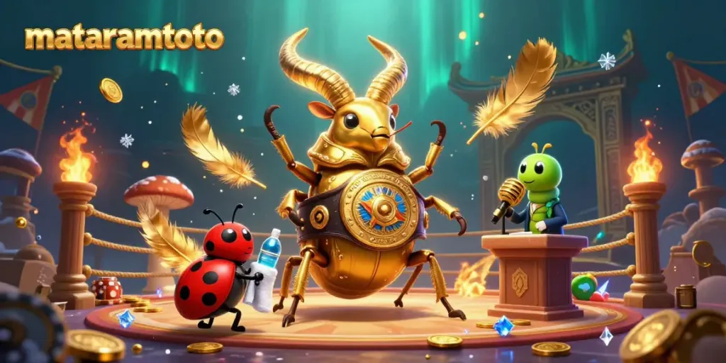 Mataramtoto animated scene showcasing excitement in a dynamic casino setting with glow from gaming elements.