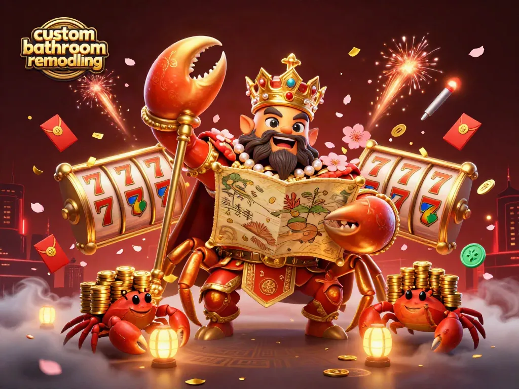 Engage in custom bathroom remodeling with our luxurious 3D illustration capturing the essence of casino excitement.